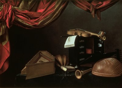 Still life with musical instruments by Evaristo Baschenis